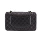 CHANEL Matelasse Double Flap Shoulder Bag Black Lambskin Leather #CG838