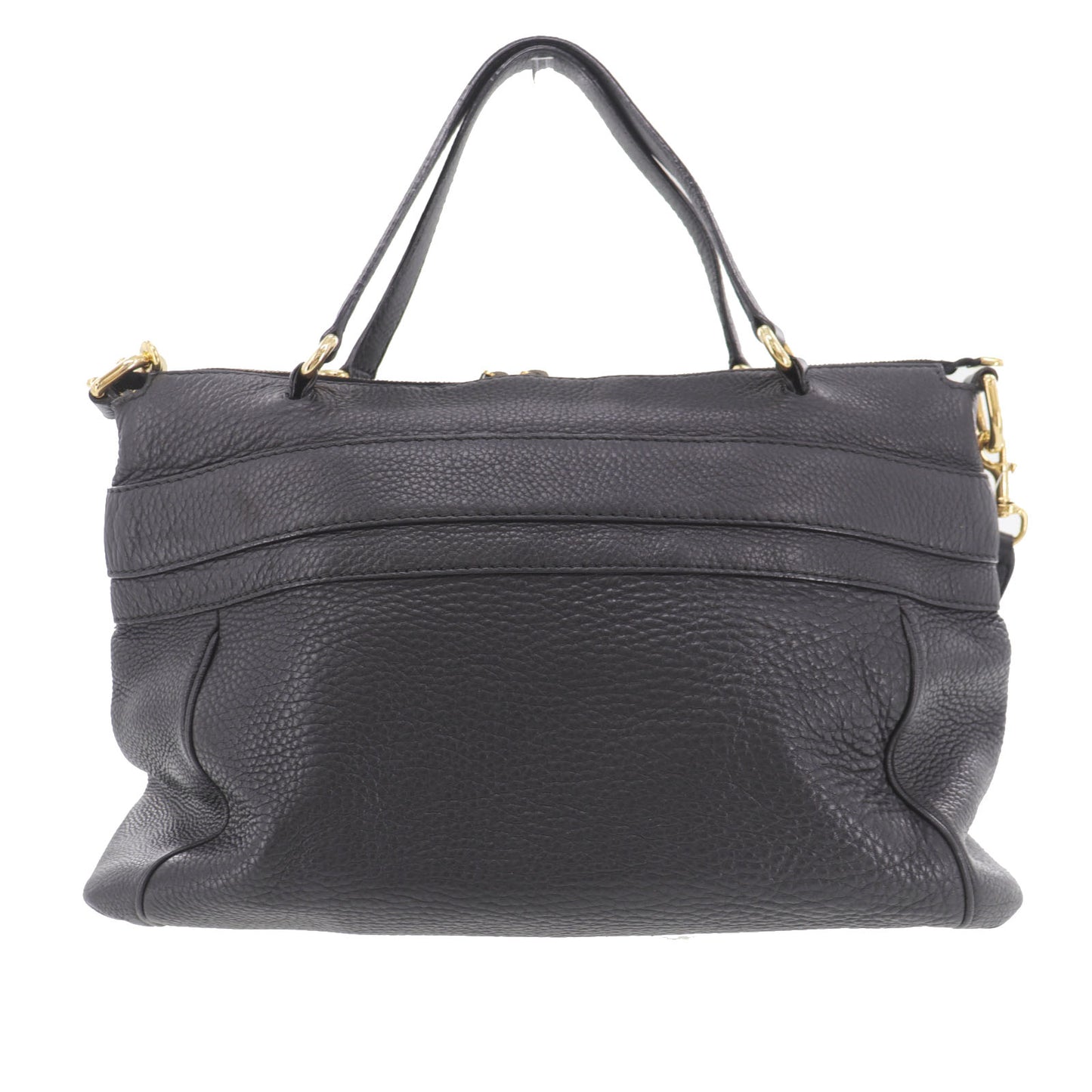 GUCCI Logos 2Way Shoulder Handbag Leather Black #BH637