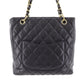 CHANEL Tote Handbag Black Caviar Skin Leather #CO81