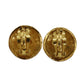 CHANEL CC Logos Earrings Gold Clip-On #BT446