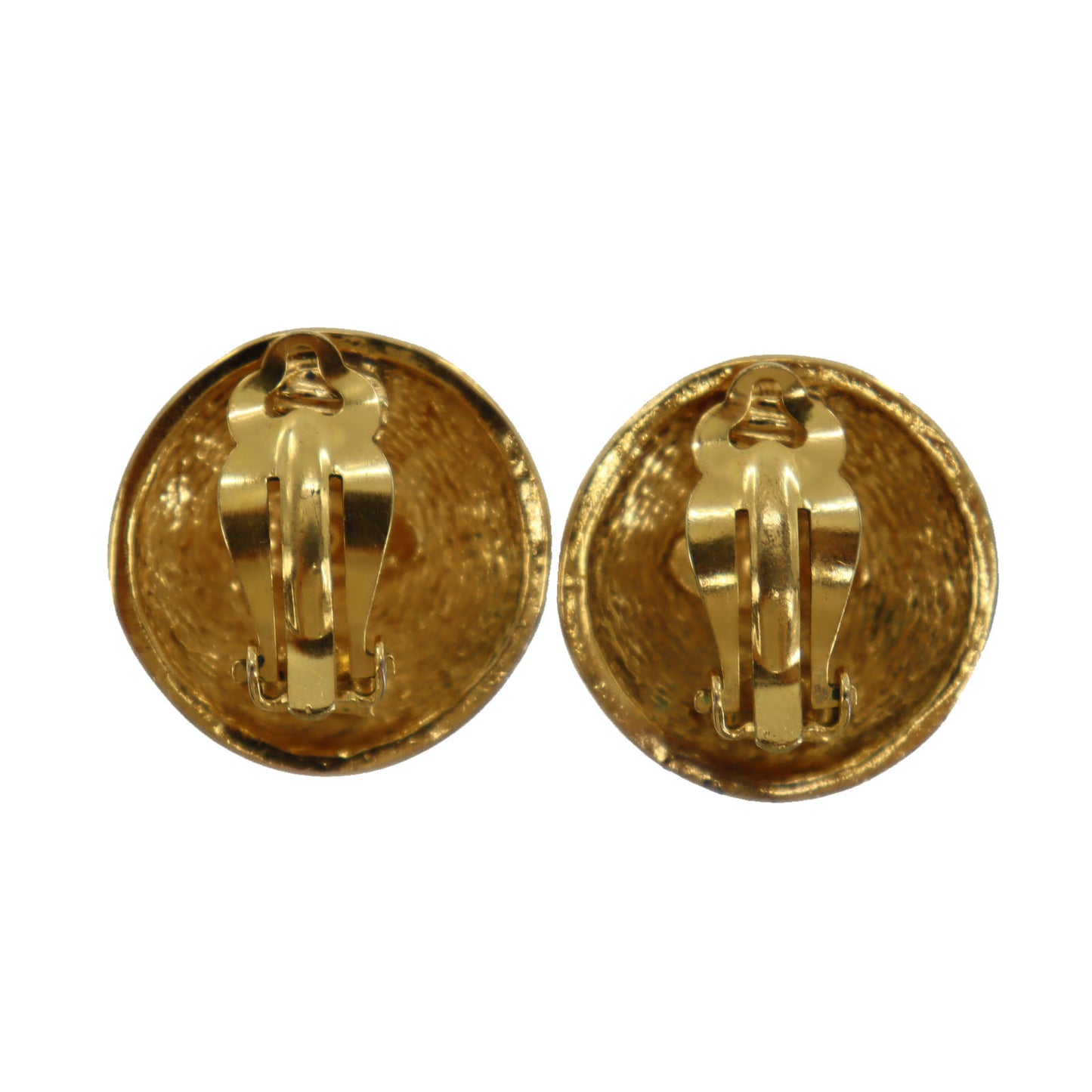 CHANEL CC Logos Earrings Gold Clip-On #BT446