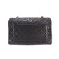 CHANEL Matelasse Shoulder Bag Black Lambskin Leather #CP554