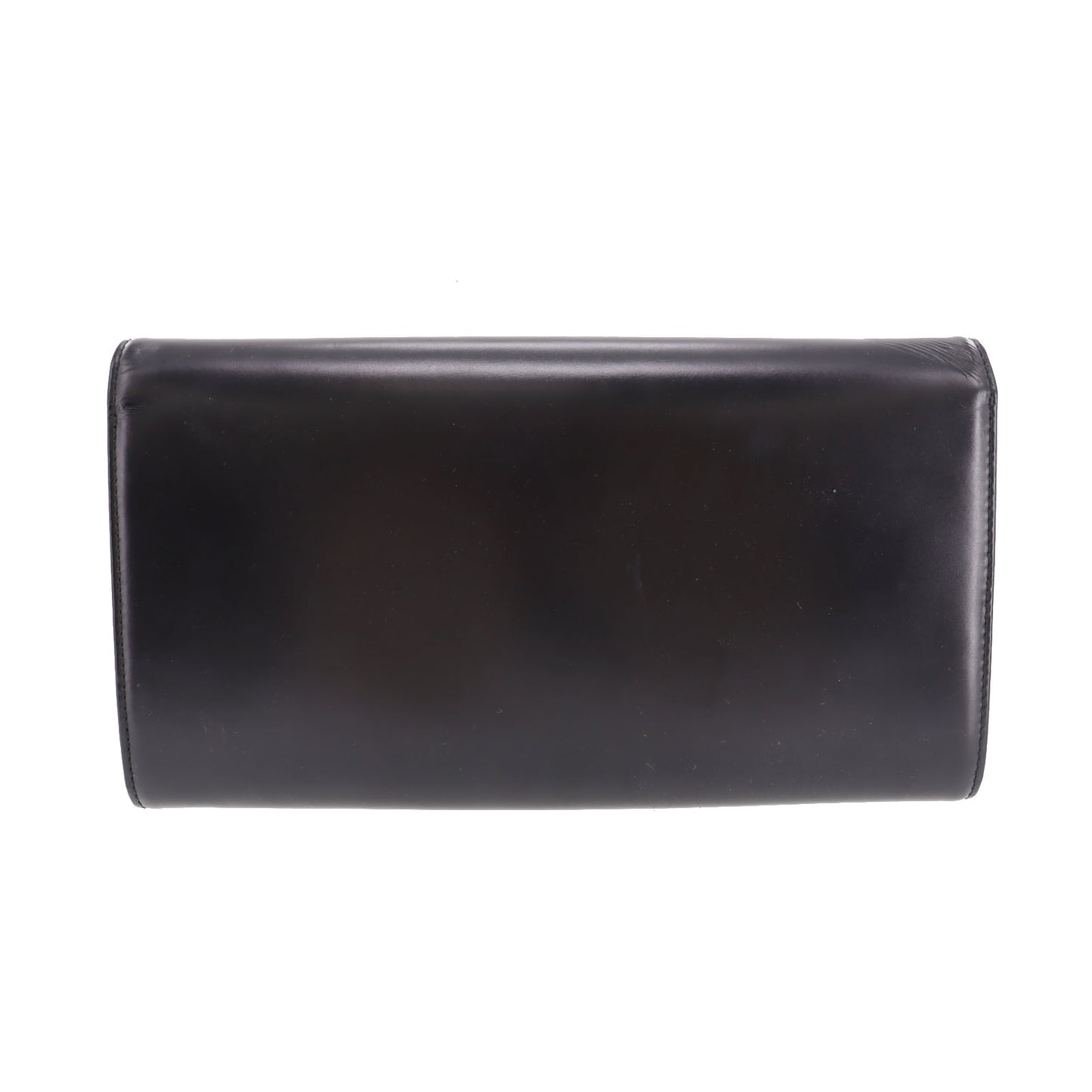 LOUIS VUITTON LV Opera Line Aegean Clutch Black Leather M63962 #BT993