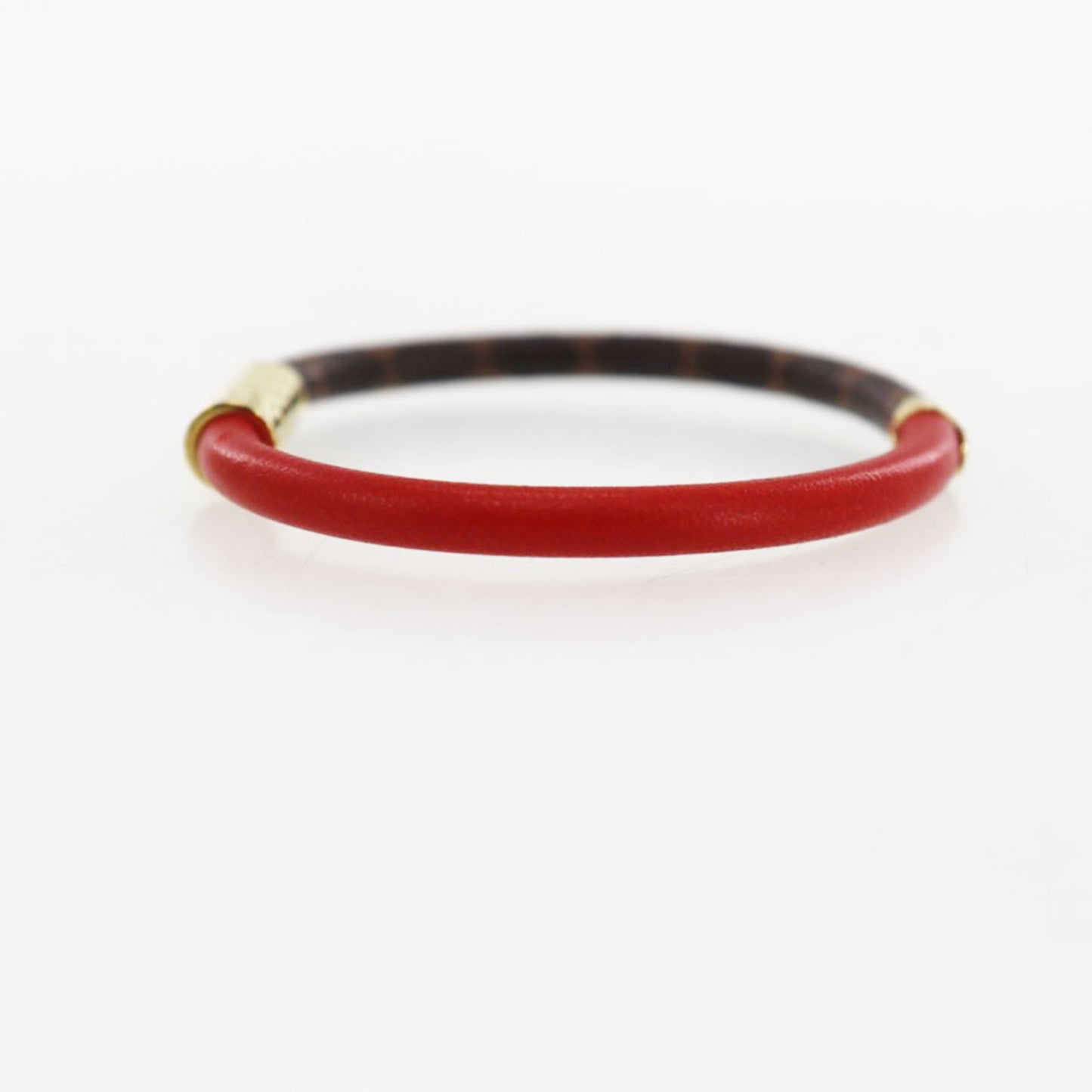 LOUIS VUITTON LV Bracelet Used Monogram Brown Red M6433E #DA827