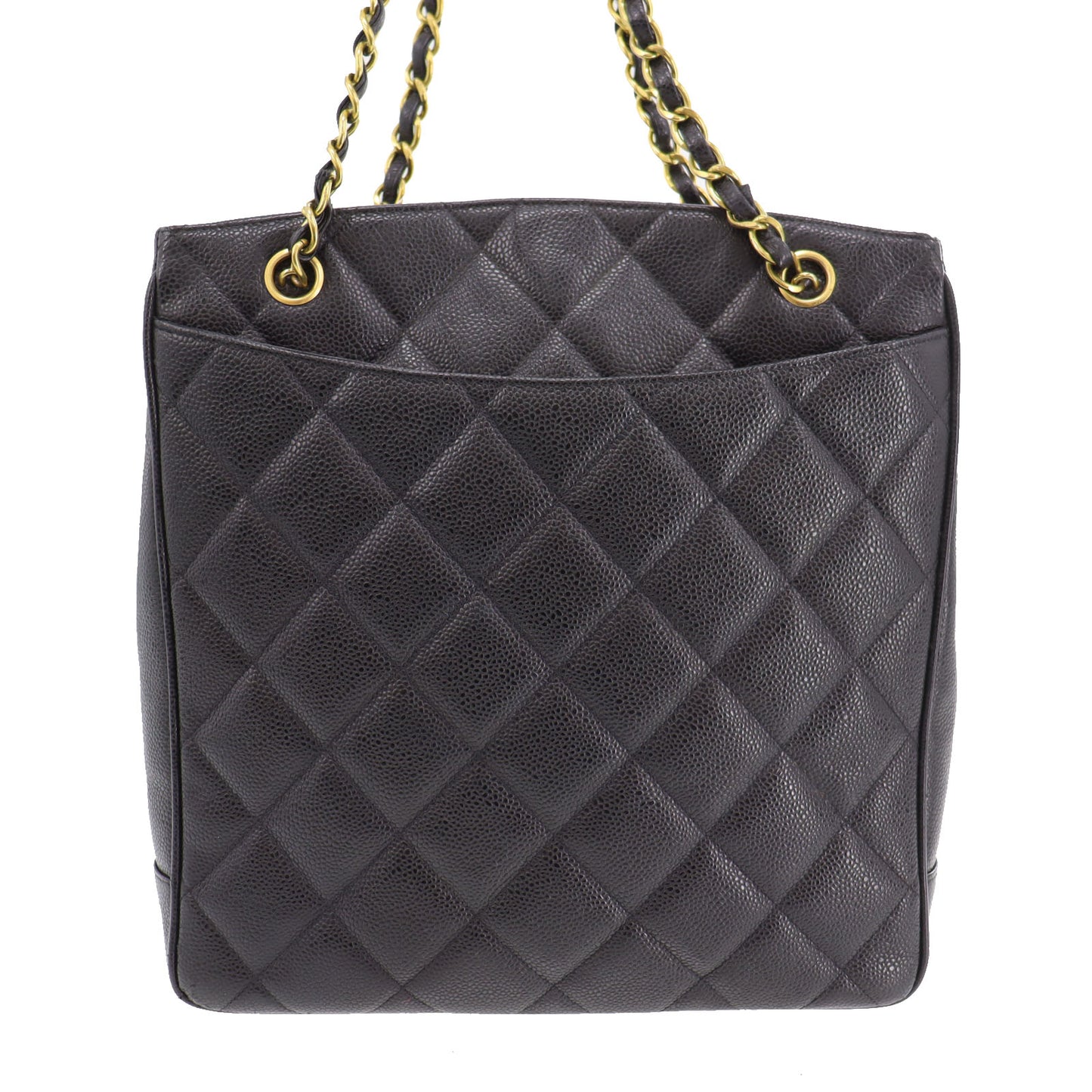 CHANEL Shoulder Tote Bag Caviar Skin Leather #CJ496