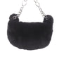 CHANEL Shoulder Handbag Black fur #EC471