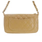 CHANEL CC Logo Shoulder Bag Beige Leather #CS561
