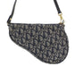 Christian Dior Trotter Saddle Handbag Navy Canvas #CP165