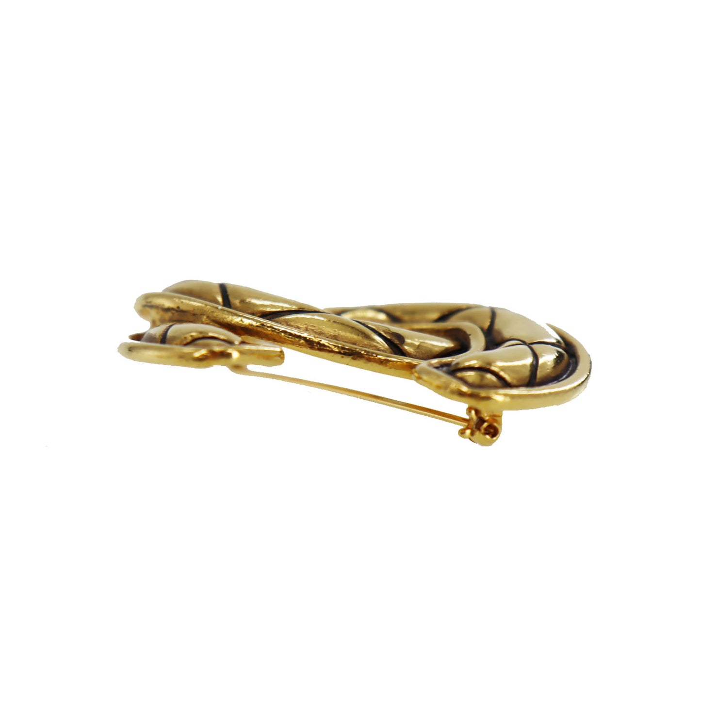 CHANEL CC Logos Matelasse Pin Brooch Gold Plated 1152 #BZ424