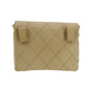 CHANEL Bicolore Bum Bag Beige Leather Lambskin #CK123