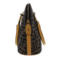 FENDI Zucca Handbag Brown Black Yellow Nylon Canvas #AH318