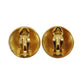 CHANEL CC Logos Circle Earrings 94A Gold Clip-On #AH580