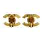 CHANEL CC Logos Earrings Gold Clip-On 99A  #CA589