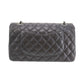 CHANEL Matelasse 25 Double Flap Shoulder Bag Black Lambskin  #CJ765