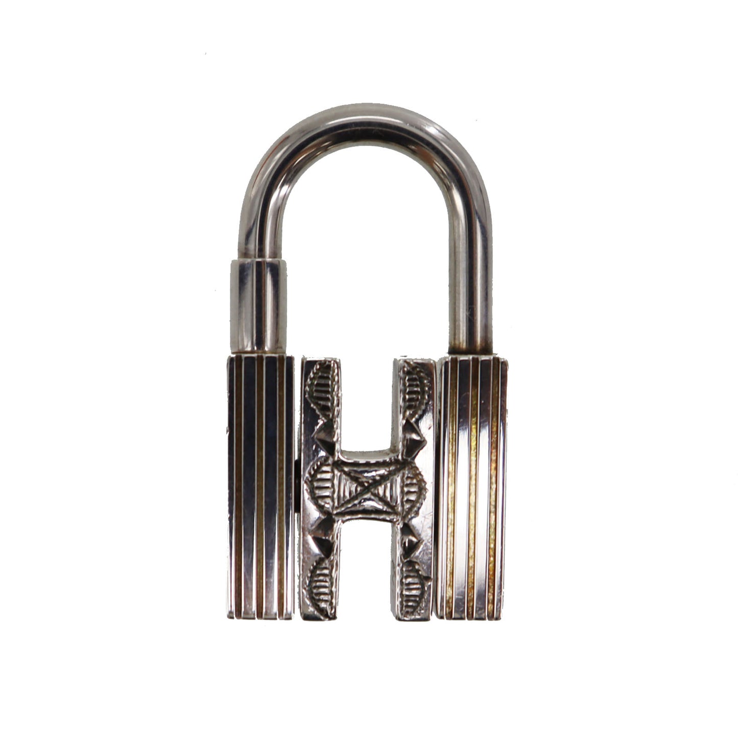 HERMÈS H Motif Top Charm Cadena Padlock Silver #CJ800