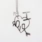 Christian Dior Logo Heart Chain Necklace Silver #CX518