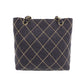 CHANEL Logos Tote Shoulder Bag Dark Gray Felt  #CB789