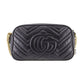 GUCCI GG Marmont Chain Shoulder Bag Black Leather #CW161