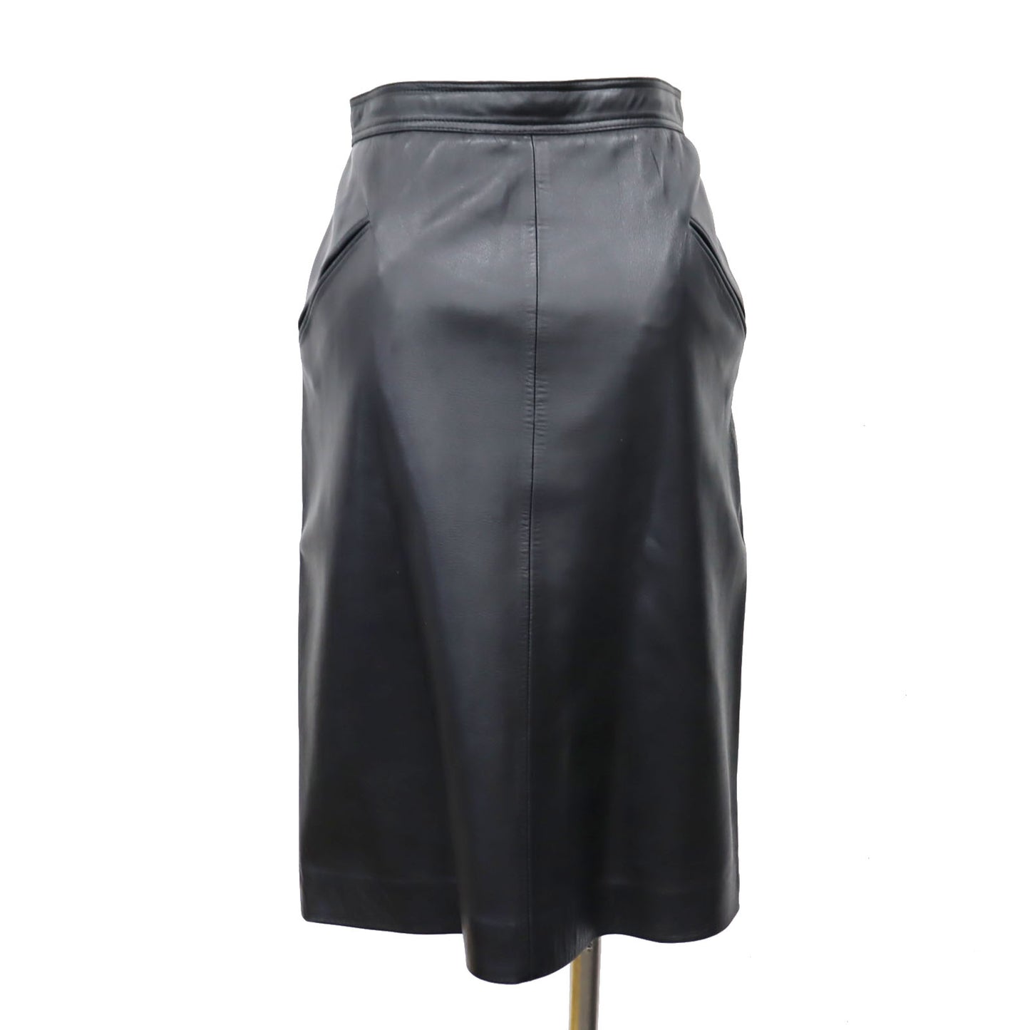 LOEWE Anagram Leather Skirt Black Nappa Leather #AG711