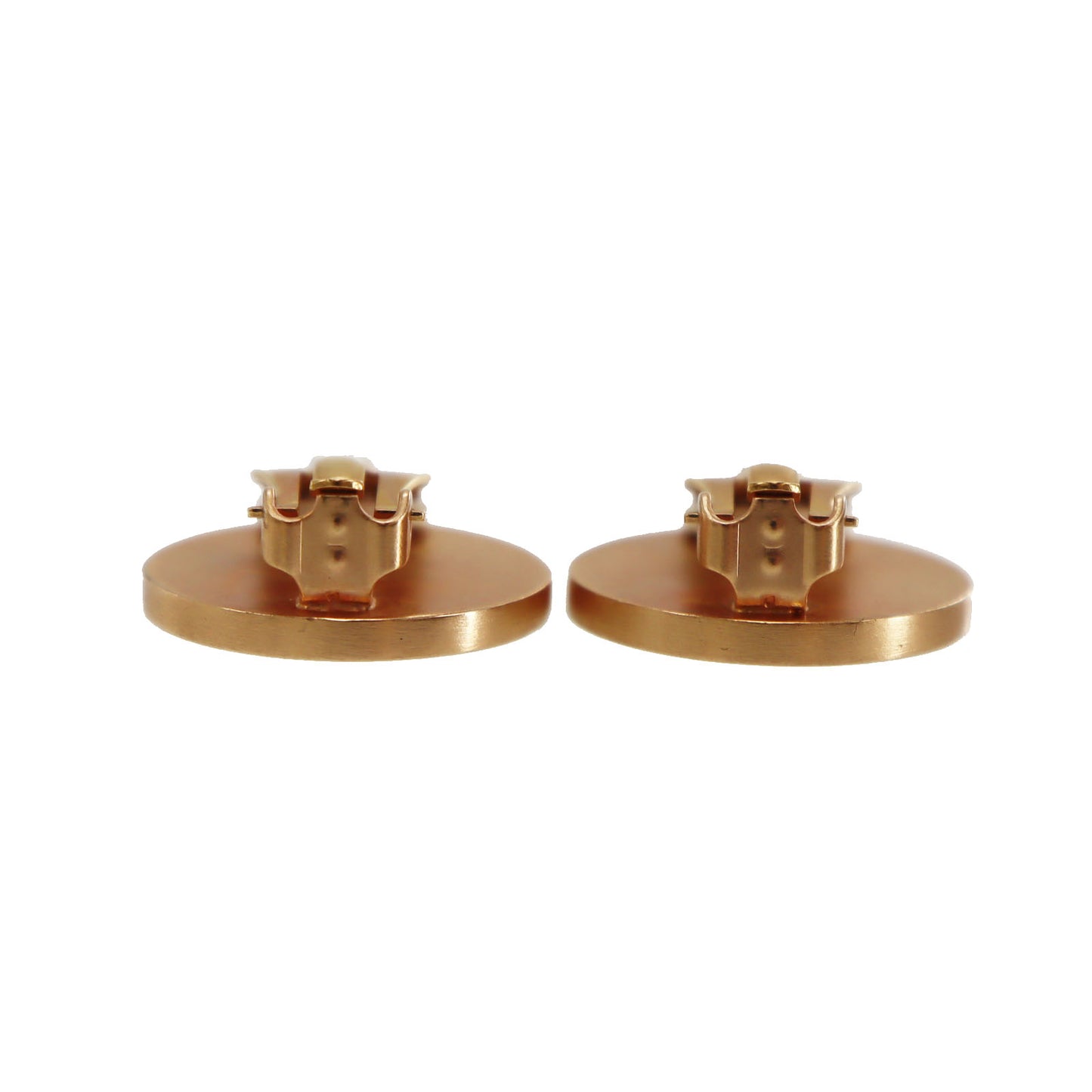 HERMES Circle Shell Gold Earrings Gold Clip-On #CN69