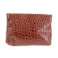 Salvatore Ferragamo 2way Clutch Shoulder Bag Brown Embossed Leather #AG164