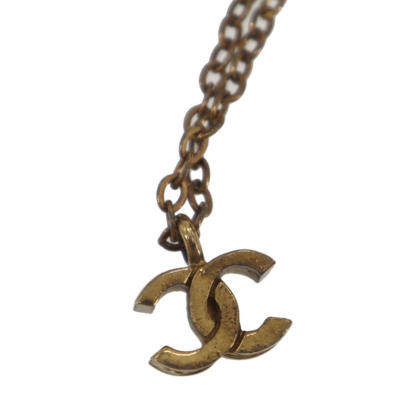 CHANEL CC Logos Necklace Pendant Gold-Plated 376 #CD725