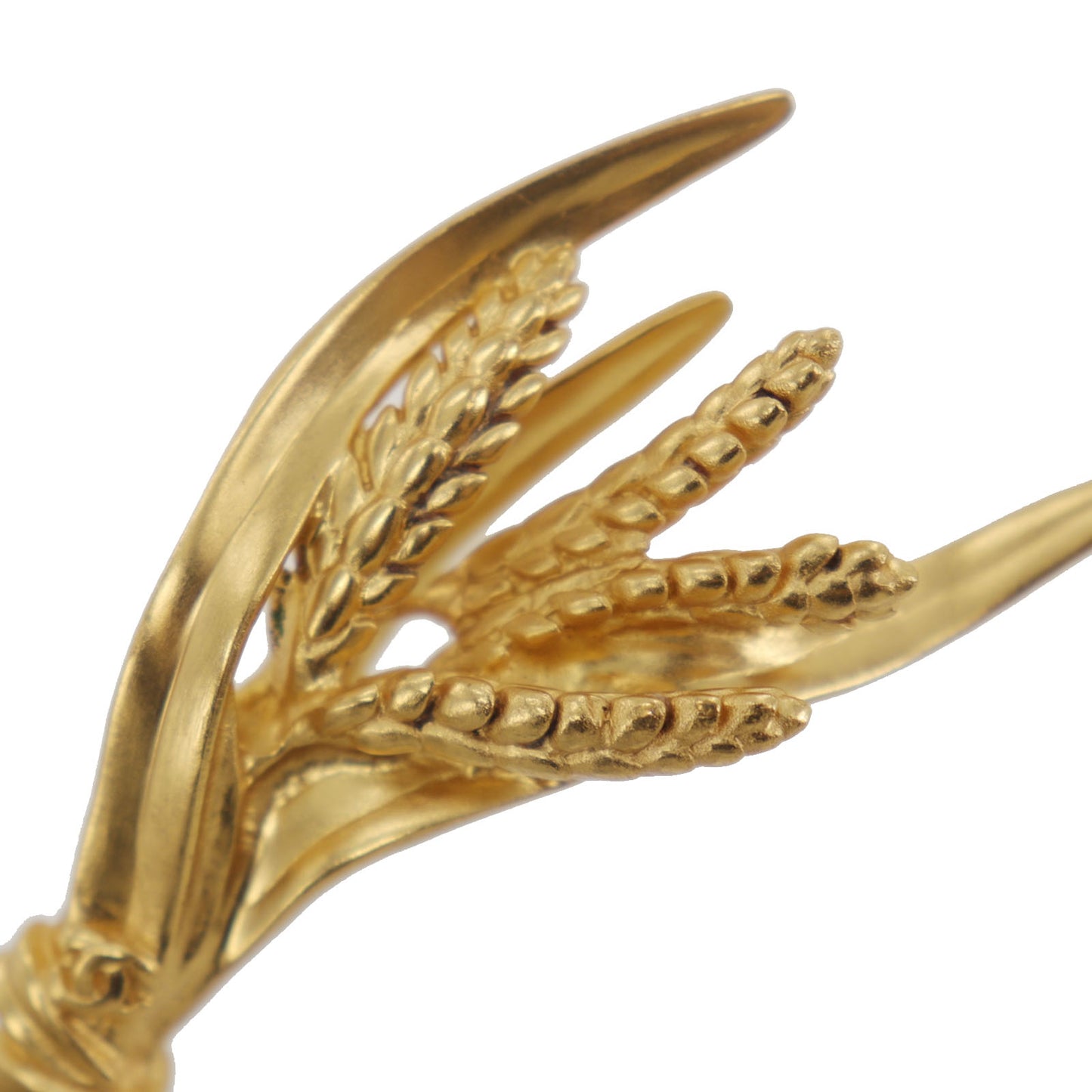 CHANEL Rice Ear Motif Pin Brooch Gold Plated 99P #DA607