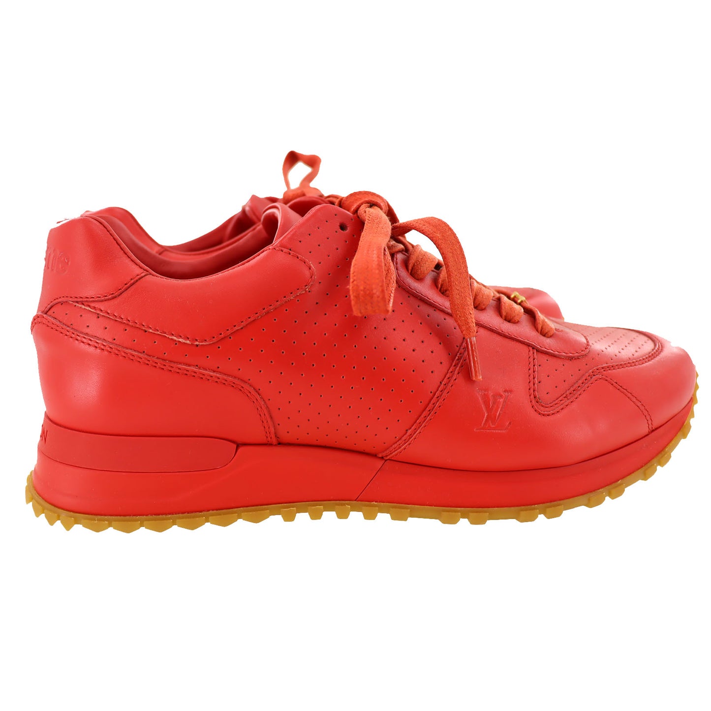 Louis Vuitton x Supreme LV New Run Away Lace Up Sneaker Red Leather #AH556