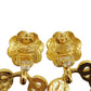 CHANEL CC Logo Earrings Gold Clip-On 97 P #CJ420