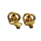 CHANEL CC Logos Earrings Gold Clip-On #CG516