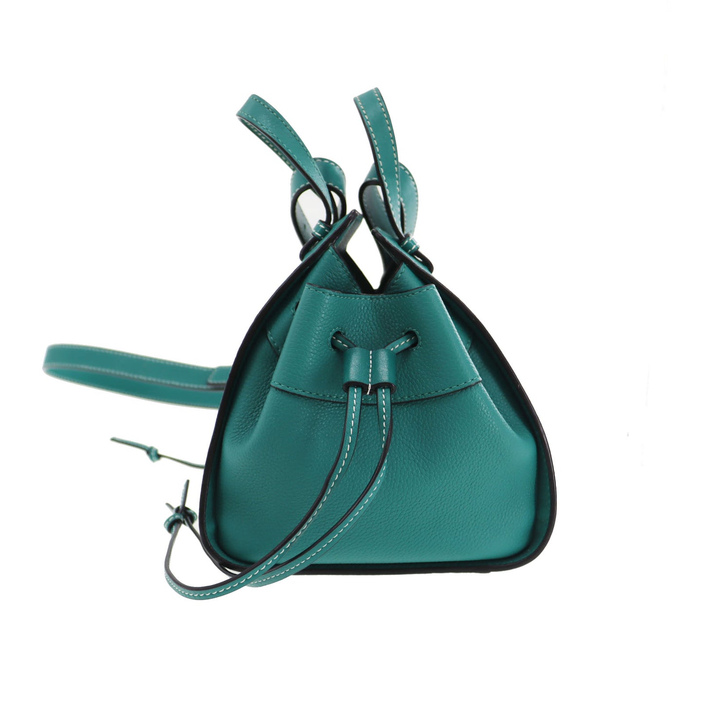 LOEWE Logos 2 way Shoulder Handbag Green Leather #CK693