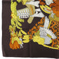 HERMES Logos Botanical Hat Design Large Silk Scarf Brown #AG543