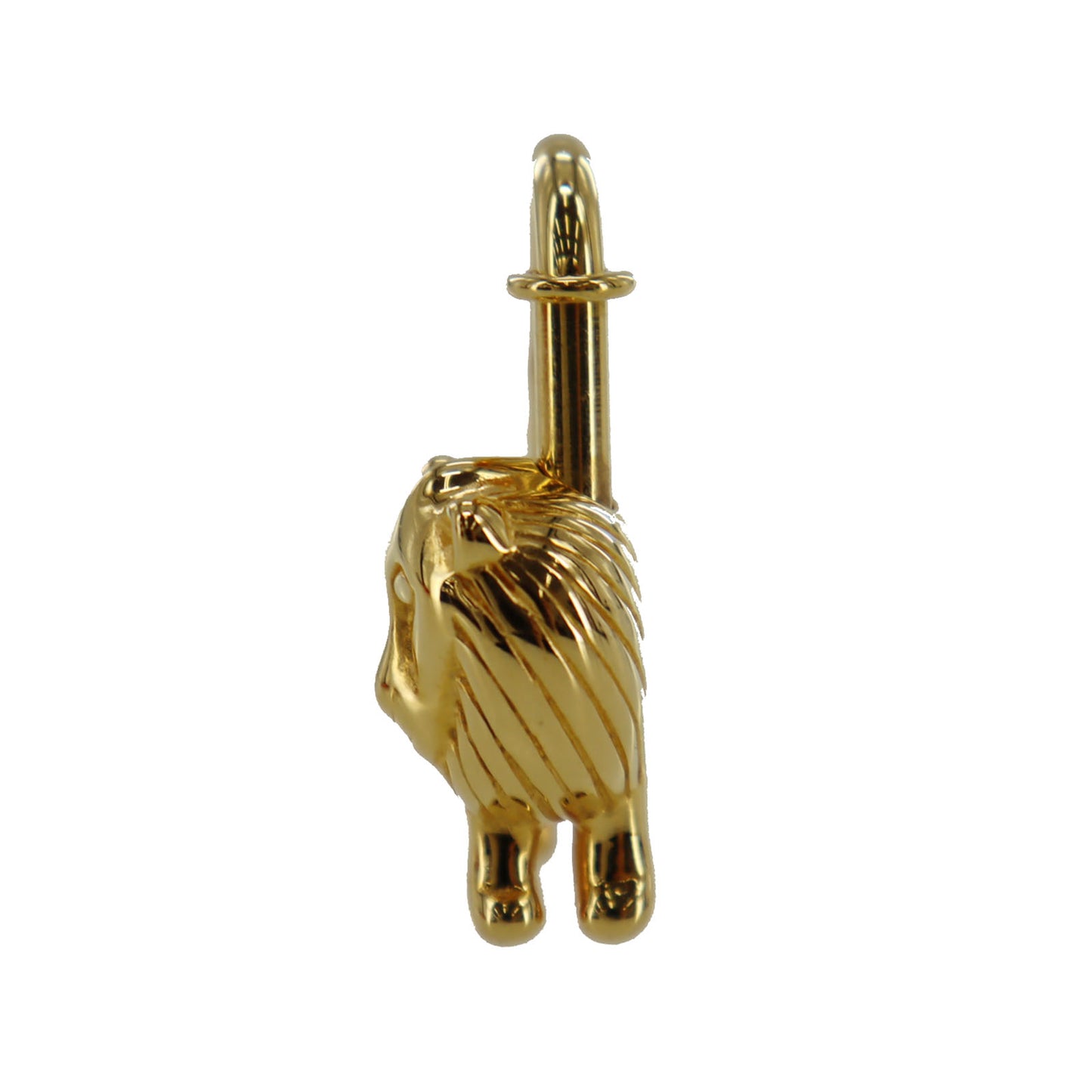 HERMES 1997 Limited Lion Charm Top Cadena Gold Plated #CA247