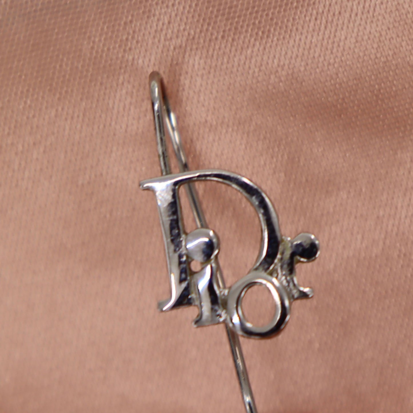 Dior Logos Piercing Hook Earrings Silver #CB310