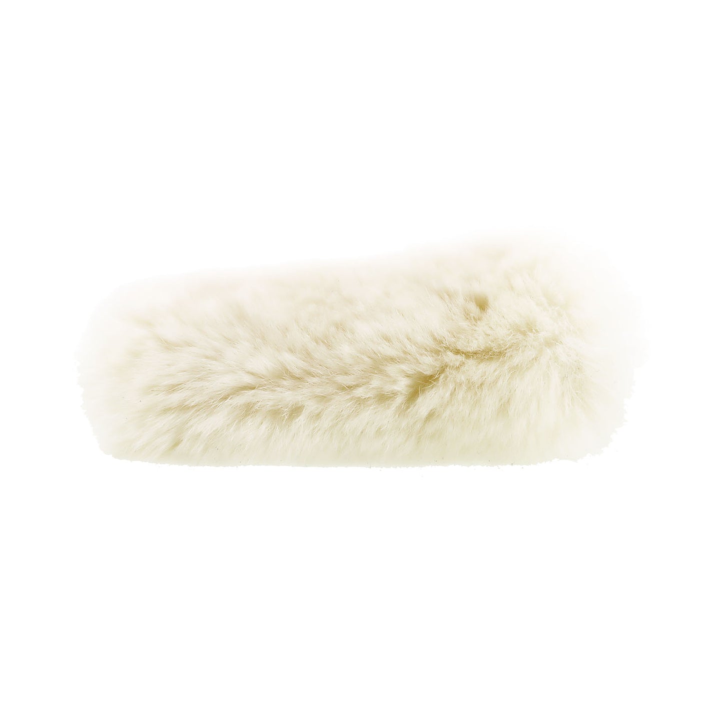 CHANEL CC Logos Fur Bracelet Bangle 100% Rabbit Ivory #BU989