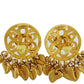 CHANEL CC Logos Earrings Gold Clip-On 95P  #AH668