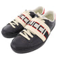 GUCCI Lace Up Shoes Sneakers Black Red Beige Leather Rubber #AG261