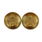 CHANEL CC Logos Gold Clip-On Circle Earrings 94P #AG570