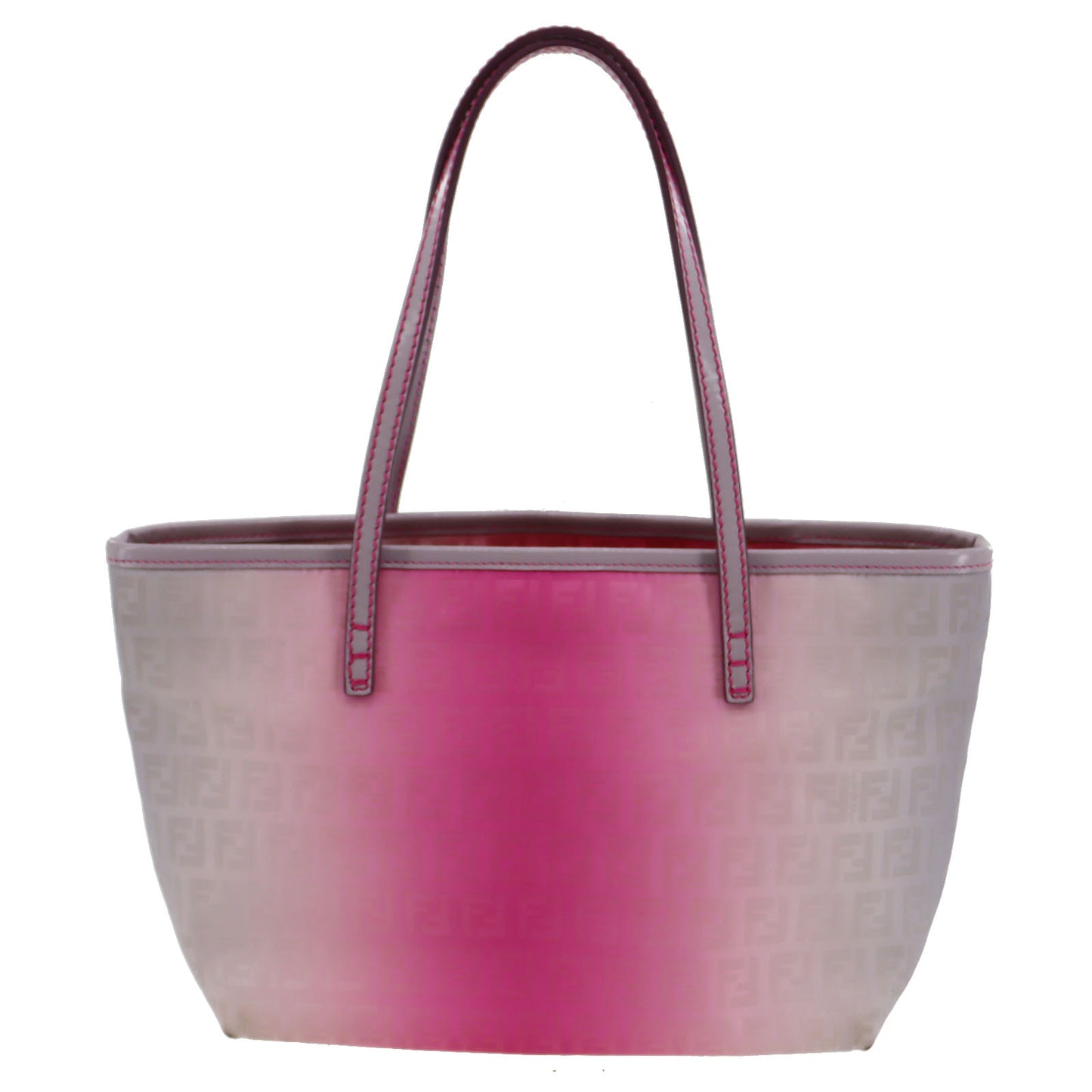 FENDI Zucca Tote Handbag Gradation Pink Canvas #AH369