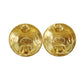 CHANEL CC Logos Circle Earrings 96 A Clip-On Gold #BT981