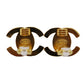 CHANEL CC Logos Earrings Gold Clip-On Vintage 95A #AH1