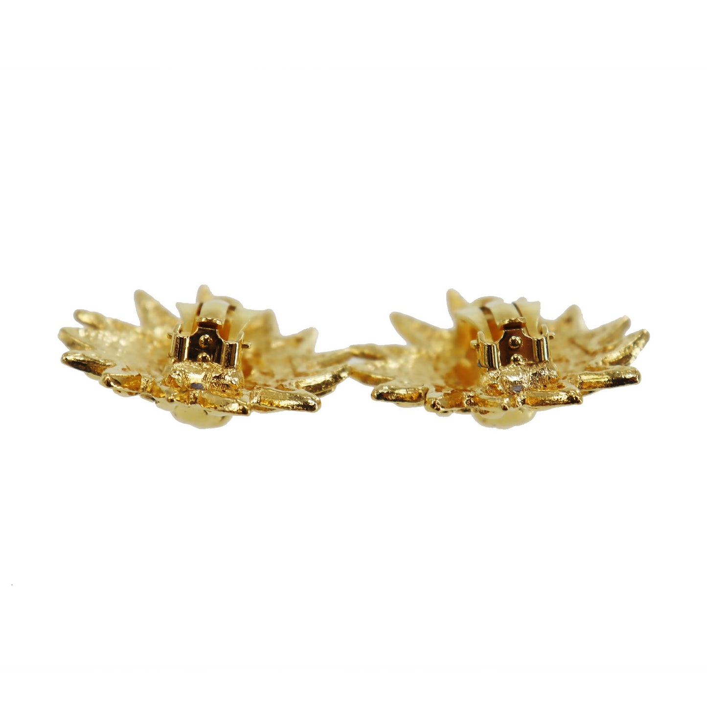 CHANEL Lion Motif Earrings 24 92 Gold Clip-On #CD564