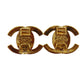 CHANEL CC Turn-lock Earrings Gold Clip-On 96 P #AH690