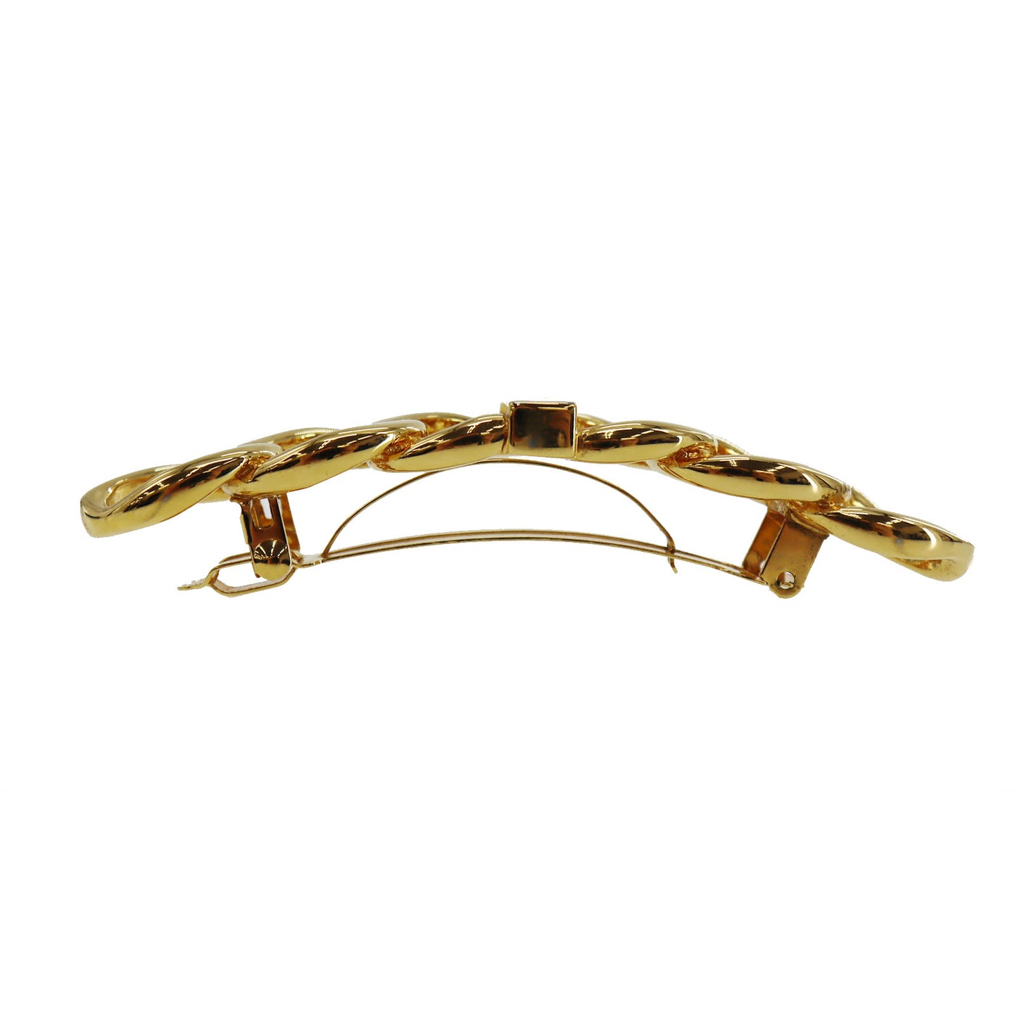 CHANEL Logos Barrette Hair Clip Gold 99P #CJ861