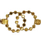 CHANEL CC Logos Rhineston Belt Gold Plated 96 P #CK417