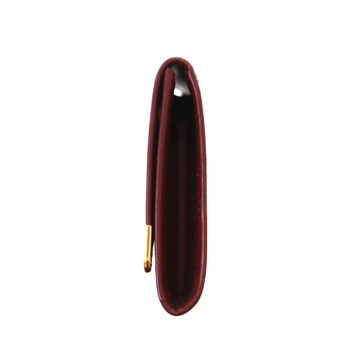 Cartier Logos Must Line Coin Case Bordeaux Leather #CP798