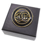 CHANEL CC Logos Circle Pin Brooch Gold Plated Black #CG390