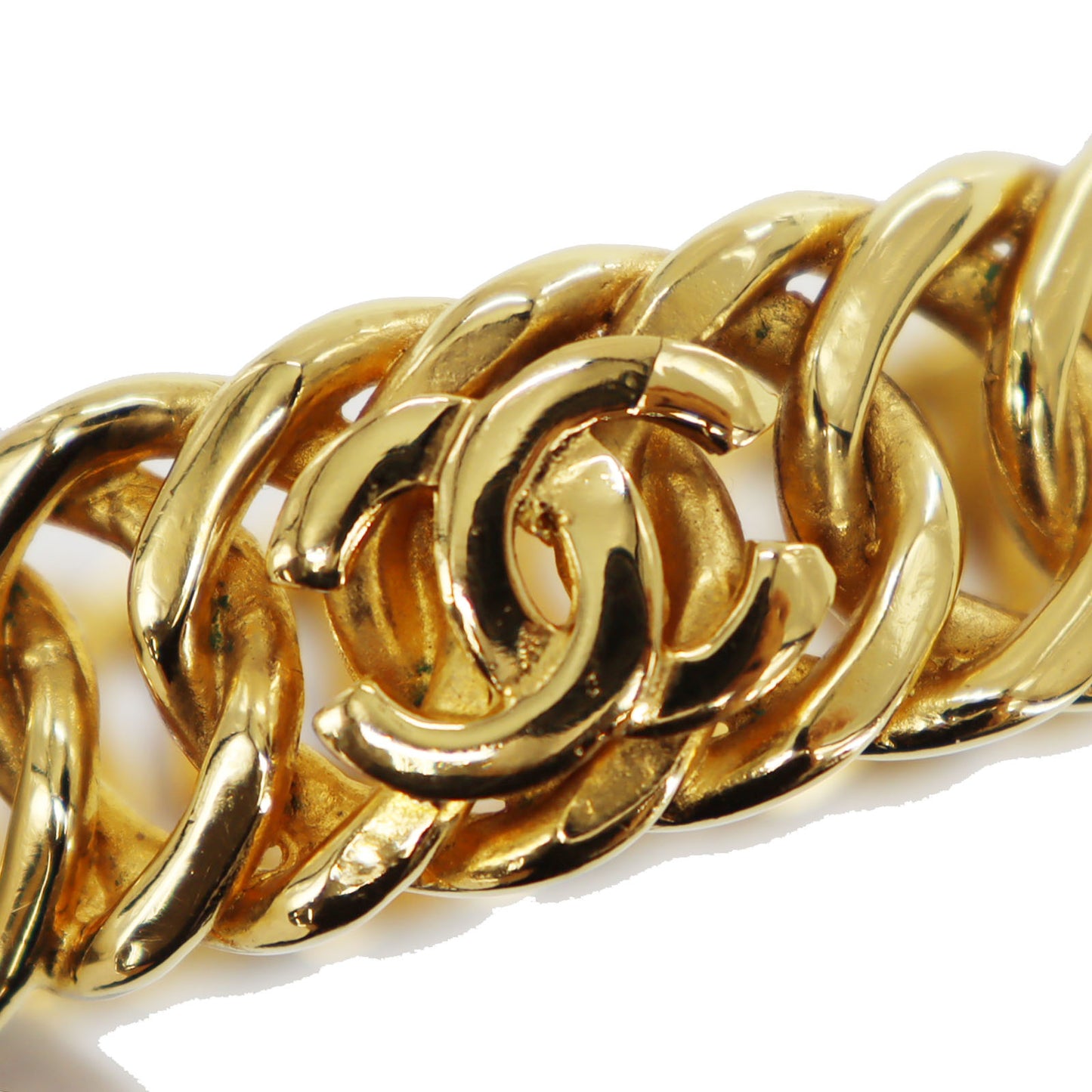 CHANEL CC Logos Chain Bracelet Gold Plated #CD416