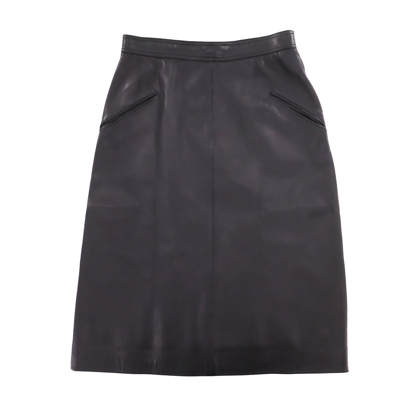 LOEWE Anagram Leather Skirt Black Nappa Leather #AG711