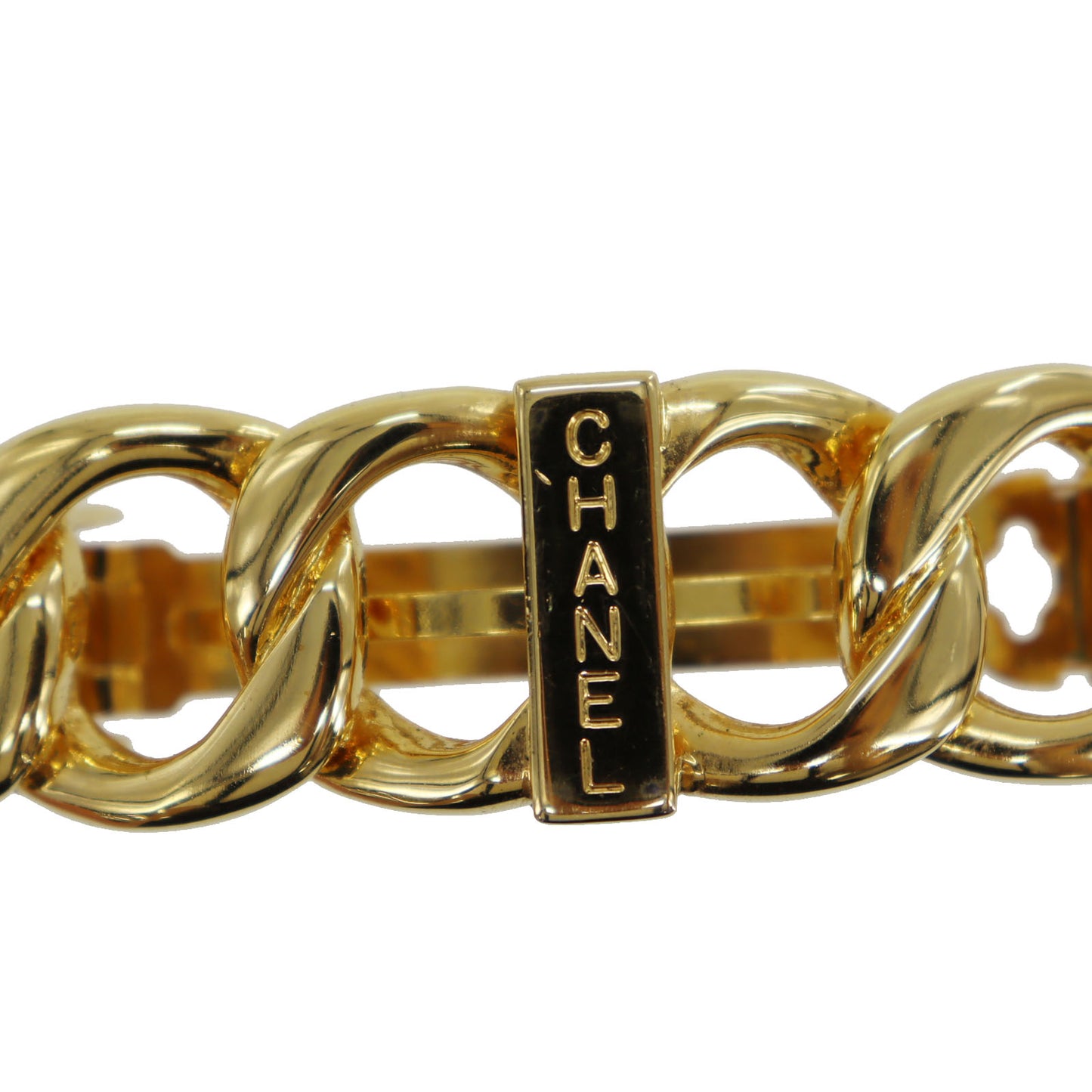 CHANEL Logos Barrette Hair Clip Gold 99P #CJ861